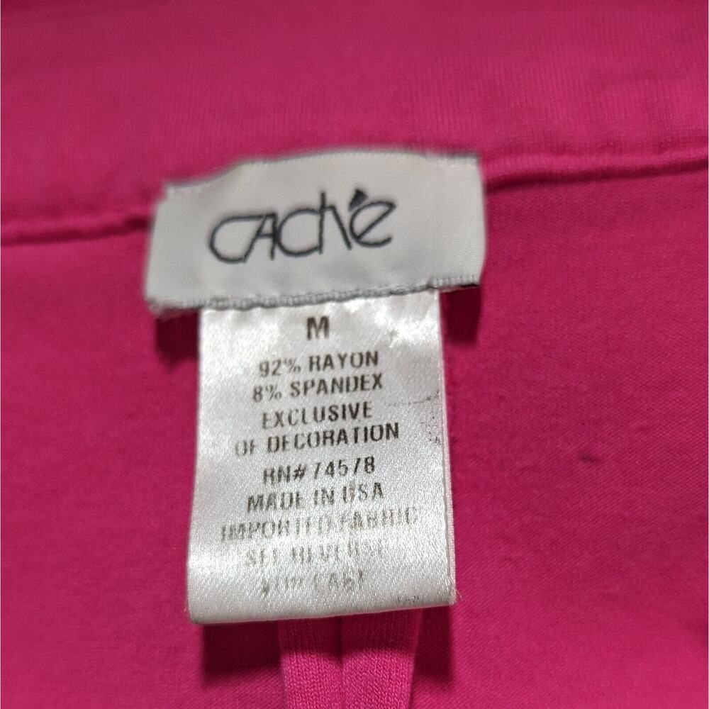 Vtg Cache Bodycon Dress Womens Sz Medium Hot Pink Barbiecore Stretch USA Rare - Picture 8 of 9